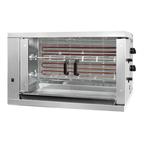 Elektrische kippengrill ECO - 6,6 kW - met 2 spiesen voor 12 kippen