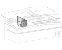Scheidingswand voor koel- & vrieseilanden - 776x50x700mm - passend voor TMI470-E