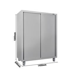 Armoire haute en inox ECO - 1400x600mm - 2 portes coulissantes - Hauteur: 1800mm