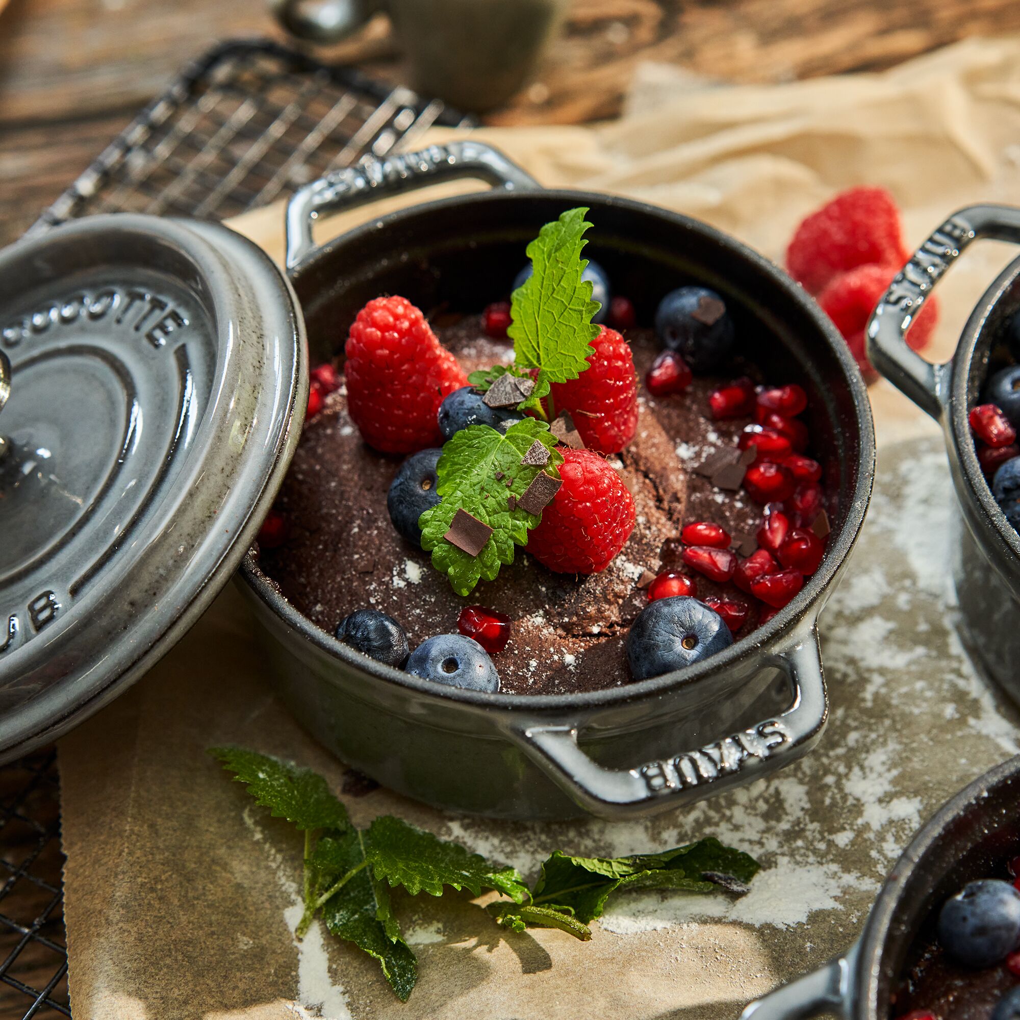STAUB | Mini Cocotte Round Enamelled Cast Iron Casserole Dish – Ø 120 mm – Graphite Grey