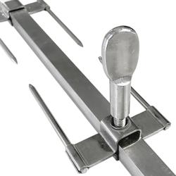 Broche en inox avec pique pour rôtissoires à poulet au charbon de bois – Longueur : 145 cm