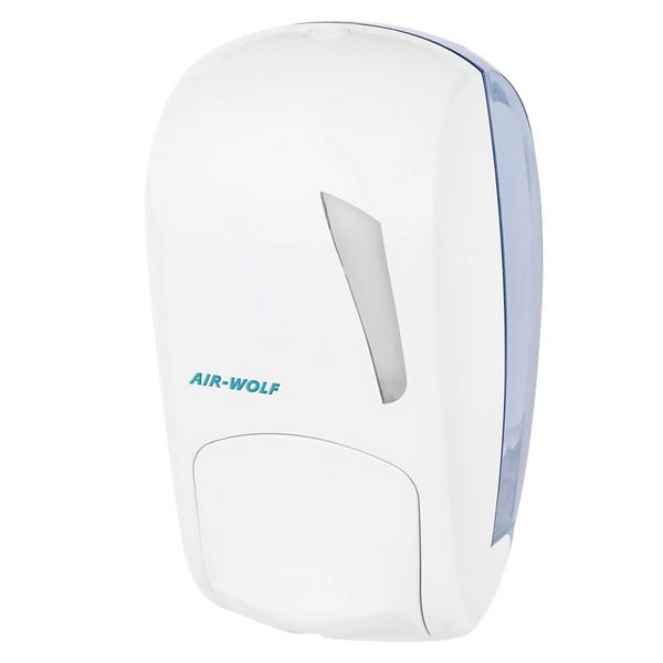 AIR-WOLF | Distributeur de savon à bouton-poussoir – 1000 ml – Plastique ABS – Blanc