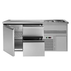 Výčepní pult PREMIUM PLUS - 1950x700 mm - 1 dveře & 2 zásuvky