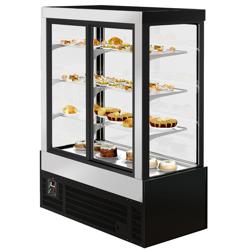 Koel- & Gebaksvitrine - 1400 liter - 1500mm - dubbel glas - met 3 schappen - zwart