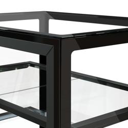 Tårtdisk - 1,0 m - 2 hyllplan - Spegelfront - Vinkel (LED)