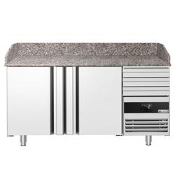 Table réfrigérée à pizza PREMIUM - 1600x800 mm - avec 2 portes & 3 tiroirs