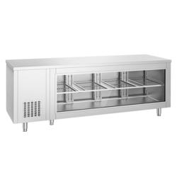 طاولة مبردة - 2330x700mm - 632 لتر - خلفي 4 باب - مع واجهة زجاجية