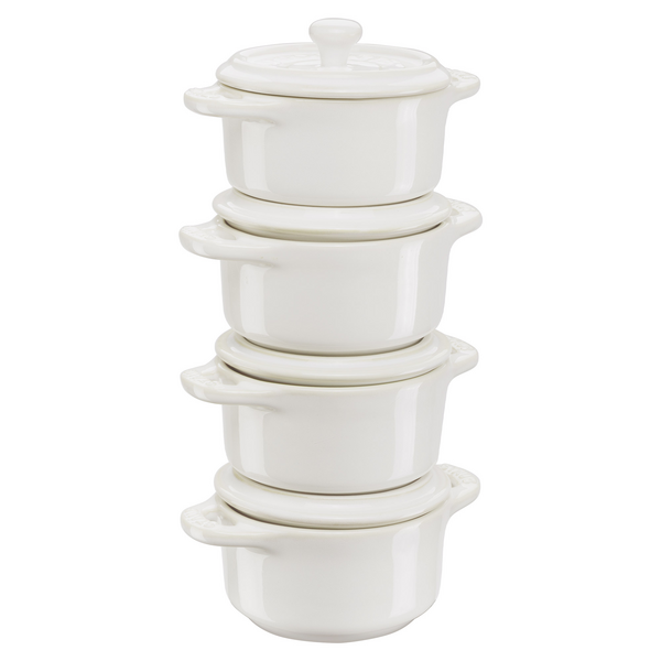 STAUB | CERAMIQUE - Cocotte Set- 4-tlg - Ø 100mm - Keramik - Elfenbein-Weiß