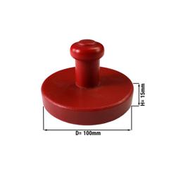 Pihvipuristin - hampurilaisprässi - 8 kokoa varten - Muovi - keskikokoinen - Ø 100 mm - Ø 100 mm - Ø 100 mm - Punainen - 8 reikää - 125 g