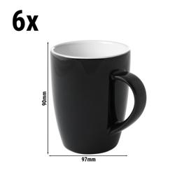 (6 bucăți) COLORI - Ceașcă de cafea - 180ml - Negru