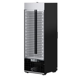 Commercial Upright Glass Door Display Fridge - 750mm - 739 Litres - with 1 hinged glass door - LED lighting - digital controller with temperature display - Black - Temperature range 0 to 7 °C