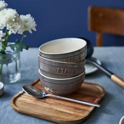 STAUB | CERAMIQUE - Kulhosarja, 4 kpl - Ø 140mm - keraaminen - antiikinharmaa