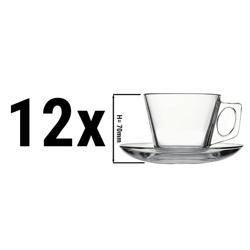 (24 pcs) AQUA - Coffee / tea cups - 195cc - incl. saucer