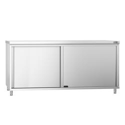 Tavolo armadiato in acciaio inox PREMIUM - 1800x800mm - con 2 porte scorrevoli