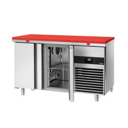 طاولة تجميد PREMIUM - 1400x700mm - 281 لتر - اللون أحمر - مع 2 باب - شامل لوح تقطيع أحمر