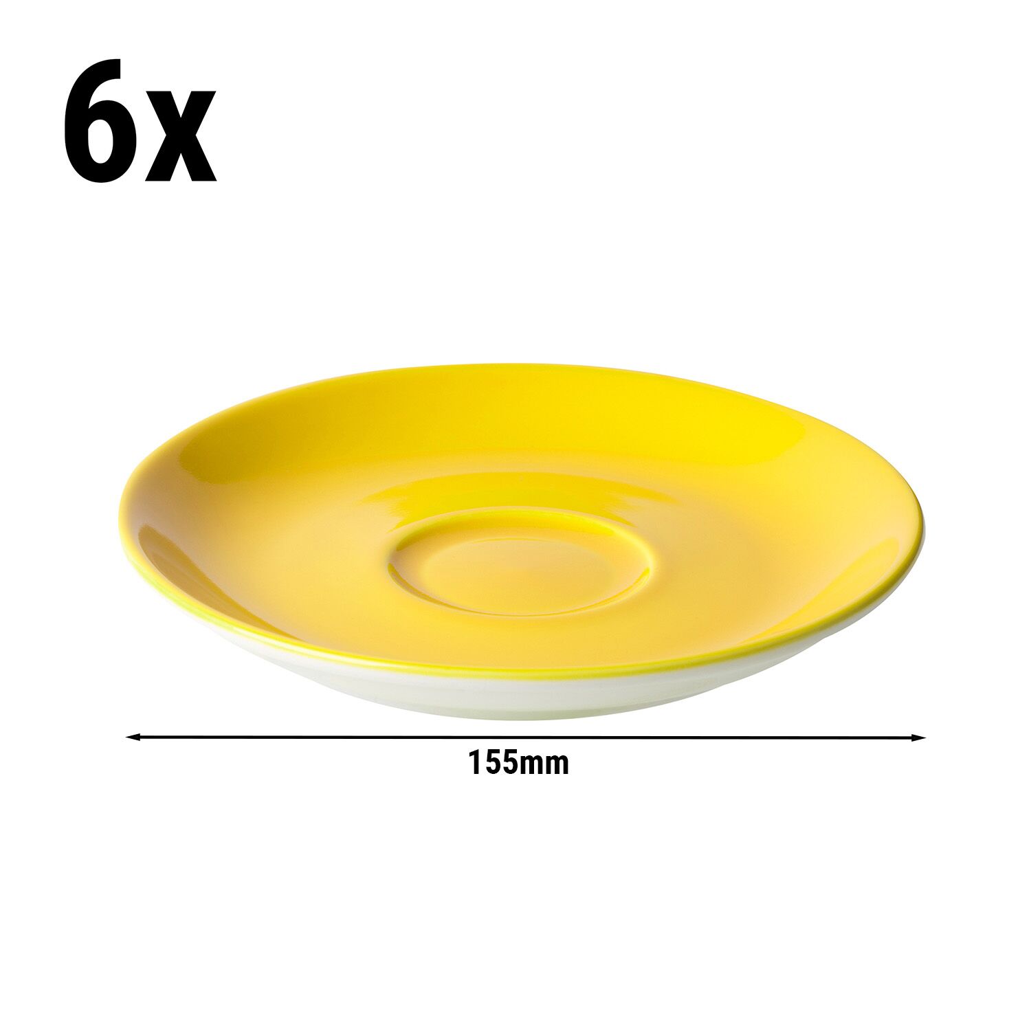 (6 pièces) BART COLOUR CAFE – Sous-tasse à cappuccino – Ø 155 mm – Jaune