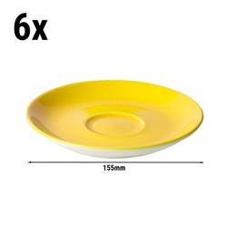 (6 pieces) Bart Colour Café Cappuccino Saucer – Yellow - Ø155 mm - Porcelain
