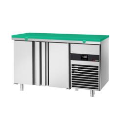 Table de congélation PREMIUM - 1400 x 700 mm - avec 2 portes - avec planche à découper verte incluse