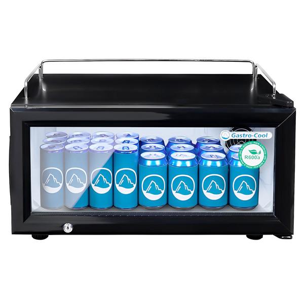 GASTRO-COOL | Frigorifero con porta in vetro - Mini Bar Frigo - 25 litri - 1 porta in vetro - Nero	
