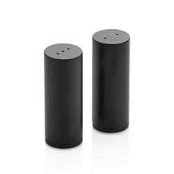 (12 pcs) Ménagère 3 pièces - sel, poivre et cure-dents - Support en acier inoxydable - Acier inoxydable - Hauteur:100mm - Noir