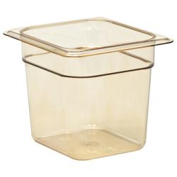 (6 stuks) CAMBRO | H-PAN™ - Hittebestendige GN bakken 1/6 - Amber - Hoogte: 150mm