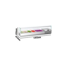 Επιτραπέζια βιτρίνα Πίτσας - Τόστ (GN) PREMIUM PLUS - 1493x353 mm - 6x GN 1/4