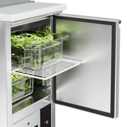 Saladetă ECO - 450mm - 1 Tür - cu adcuere pentru 1x GN 1/1 & Capac din oțel inoxidabil