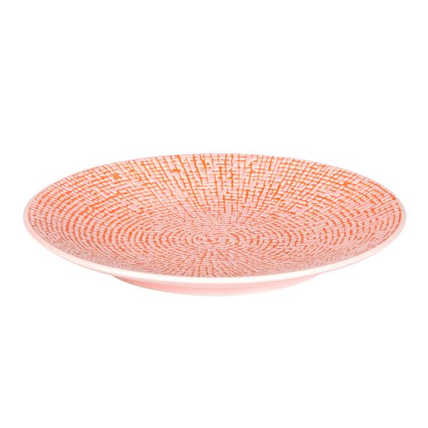 (6 pcs) CUBICAL | Plate - flat - Stoneware - Ø160mm - Pink