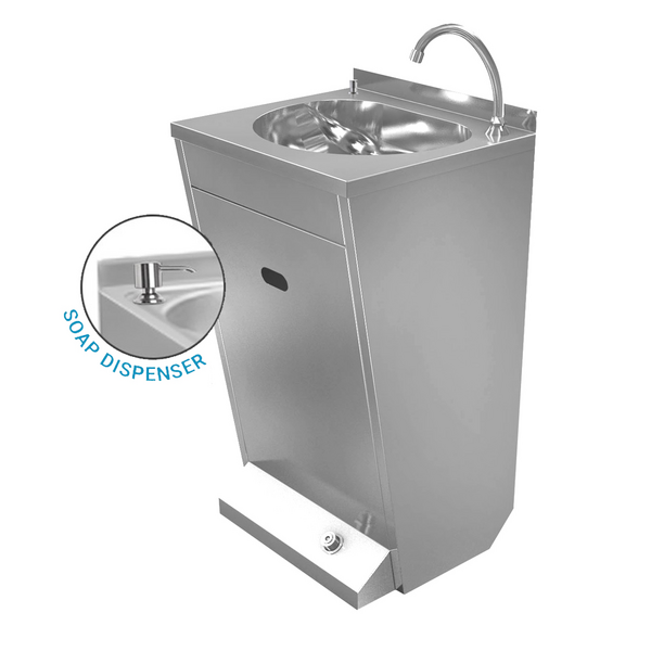 Lavabo - Acier inoxydable - avec distributeur de savon       
