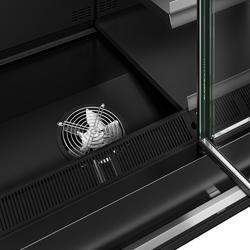 (10 pcs) Commercial multideck display fridge - 18750mm - with 4 hinged glass doors & 5 shelves - Black