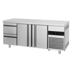 Tavolo refrigerato PREMIUM - 1865x700mm - Ventilata - 474 L - con 2 porte - con 2 cassetti