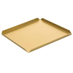 (5 bucăți) Platou pentru patiserie și prezentare - aluminiu - 170x170x10mm - șampanie