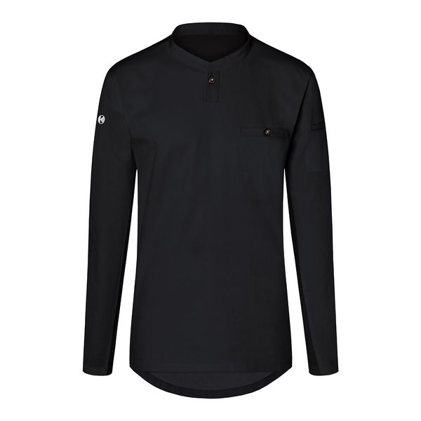 (6 piezas) Karlowsky - camisa de trabajo de manga larga para hombre - negra - talla: M