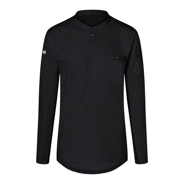 (6 stuks) KARLOWSKY | Lange Mouw Heren Werkshirt Performance - Zwart - maat: M