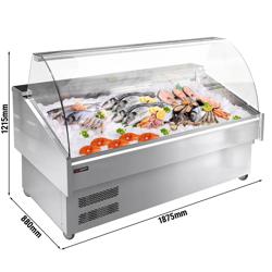 Vistoonbank - 1875x880mm - gebogen ruit - LED-verlichting - op wielen