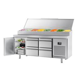 Saladette - 1960x600mm - 1 deur + 4 lades - voor 11x GN 1/4