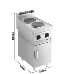 Elektrisk spis - 2x plattor rund (5,2 kW) inkl. underrede | kokspis | spis med plattor | restaurangspis | spis