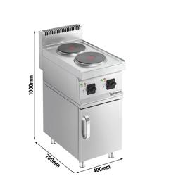 Elektrisk spis - 2x plattor rund (5,2 kW) inkl. underrede | kokspis | spis med plattor | restaurangspis | spis