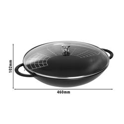 STAUB | SPECIALITIES - Wok met glazen deksel - Ø 370mm - Gietijzer - Zwart