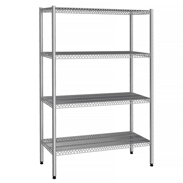 Raft din oțel inoxidabil - 1,22 x 0,36 m - cu 4 rafturi perforate (FIX)