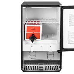 GASTRO-COOL | Vitrină frigorifică pentru băuturi - 480 mm - 65 litri - 1 ușă din sticlă batantă & panou promoțional - afișaj digital - temperatură 0/+18 °C - negru