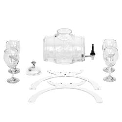 Distributeur de vin - 4 Litres - Blanc - incl. 4 Verres à vin