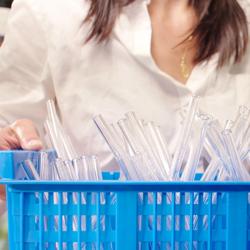 (50 peças) Canudinhos de vidro - 30 cm - reto