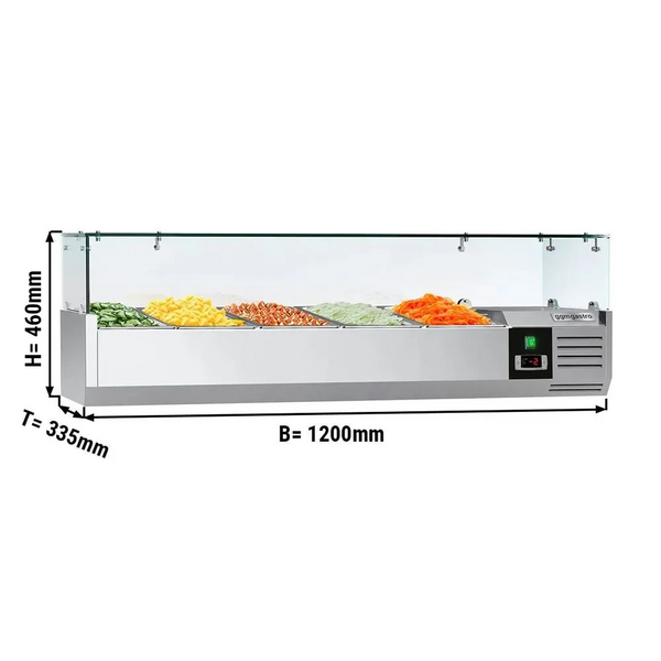  Soğutmalı  Vitrin  PREMIUM - 1200x335mm - 5x GN 1/4
