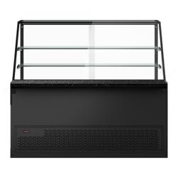 Commercial Serve Over Counter Display Fridge PREMIUM – 2000 mm – 0 to +8°C – LED – black matt wood front – granite top