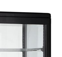 Panorama-koelvitrine - 98 liter - 428mm - 1 glazen deur - dubbel glas - met 4 schappen - zwart