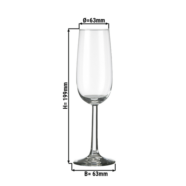 (6 db) Pezsgőspohár - VENICE - 170 ml - átlátszó
