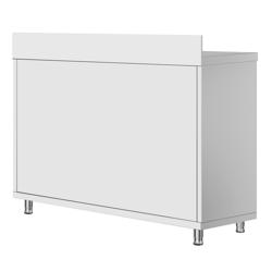 Table armoire en acier inoxydable ECO - 1200x600mm - avec portes coulissantes - avec dosseret
