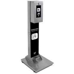 Hand Sanitiser Station - Stainless steel - freestanding, foot pump/foot-operated