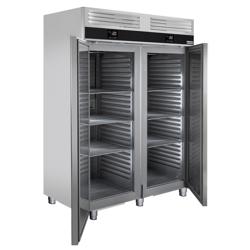 Koel-/vriescombinatie RVS PREMIUM - GN 1/1 - GN 2/1 - 1400liter - tot -25°C tot +8°C - met 2 deuren - geforceerde koeling, automatische ontdooiing & LED‑verlichting - 1400mm